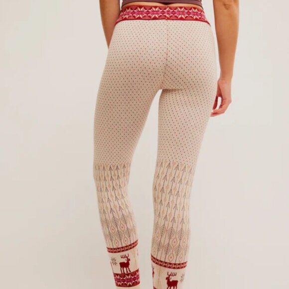 NEW Free People Falala Leggings in  Ivory Combo for women 1125 2s1 - Picture 5 of 7